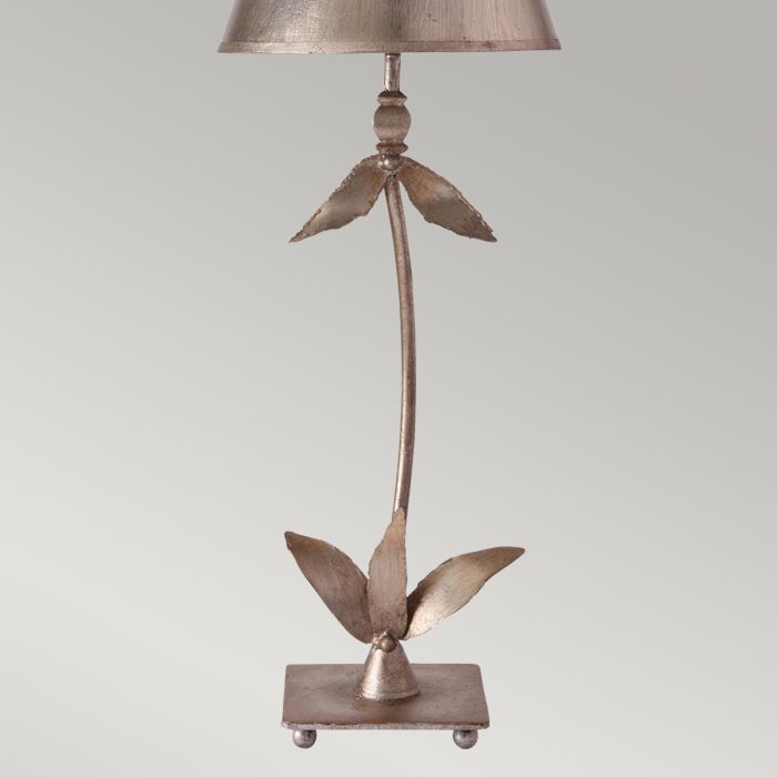 Red Bell 1 Light Table Lamp - Silver Leaf with Silver Shade
