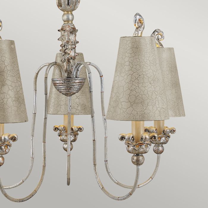 Remi 5 Light Chandelier - Silver and Gold