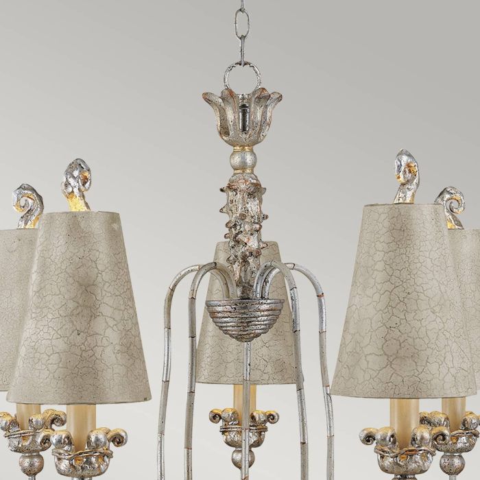 Remi 5 Light Chandelier - Silver and Gold