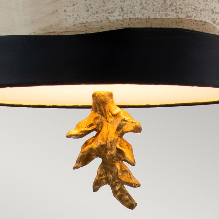 South Beach 1 Light Pendant - Black, Putty & Gold Leaf