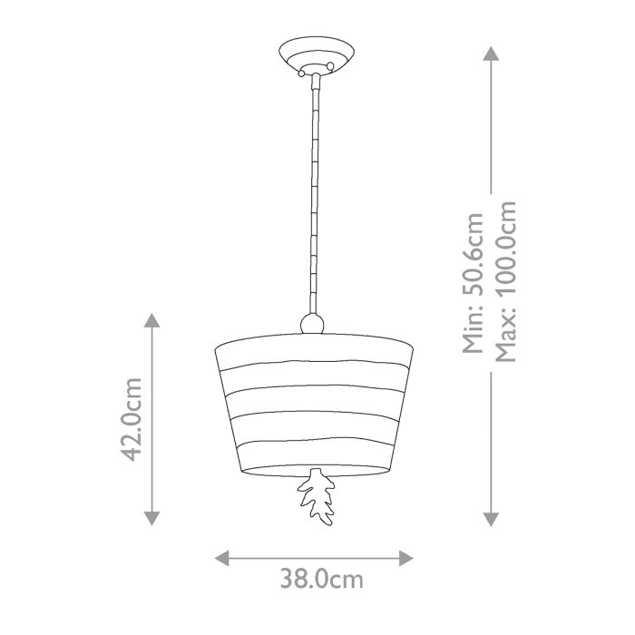 South Beach 1 Light Pendant - Black, Putty & Gold Leaf