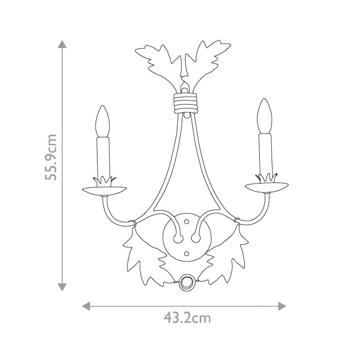 Sweet Olive 2 Light Wall Light - Gilded Gold