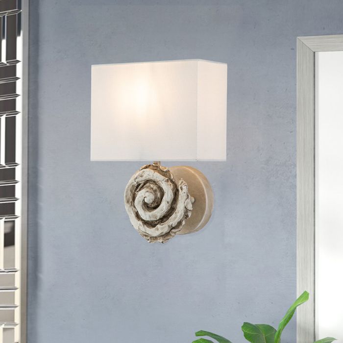 Swirl 1lt Large Wall Light - Bone White