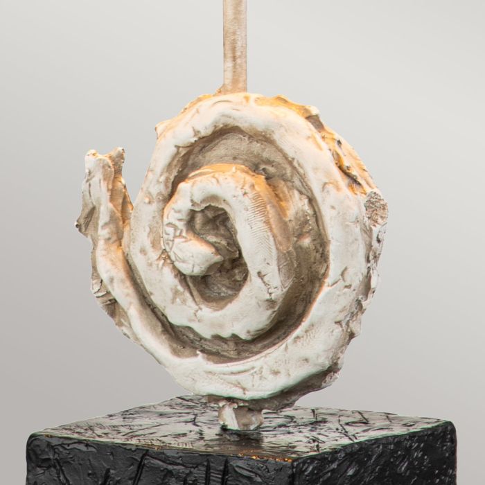 Swirl 1lt Table Lamp - Bone White and Black with Antique White Shade