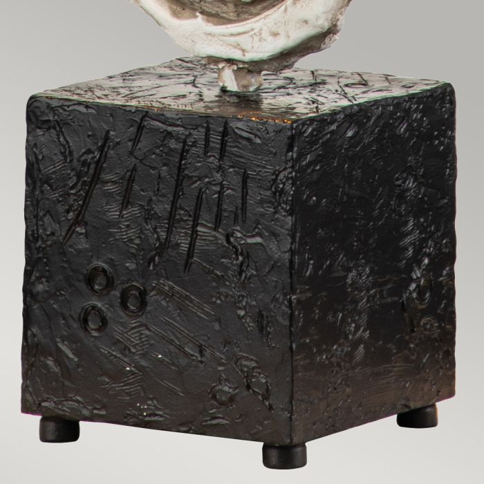 Swirl 1lt Table Lamp - Bone White and Black with Antique White Shade