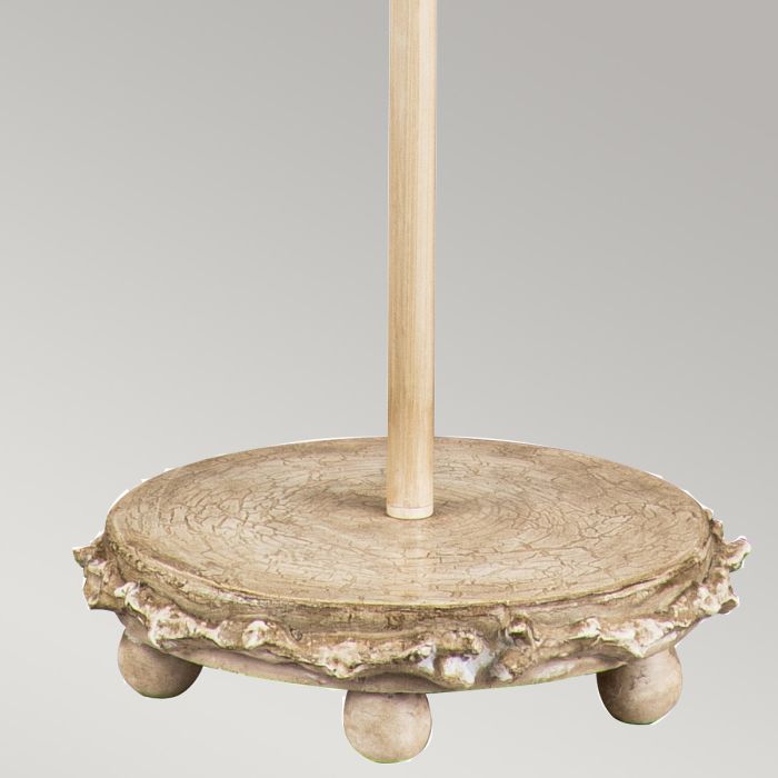 Trellis 1 Light Floor Lamp - Putty Patina & Silver Leaf with Cream and Putty Shade