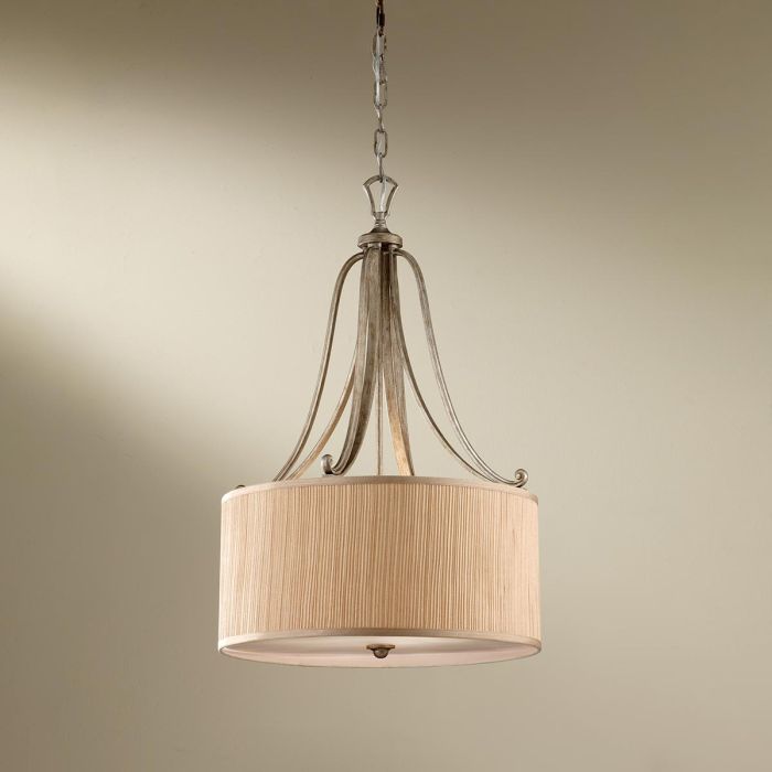 Abbey 3 Light Pendant - Silver Sand