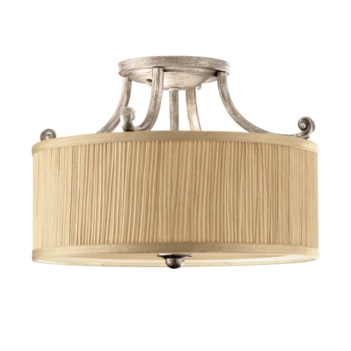 Abbey 3 Light Semi-Flush Light - Silver Sand