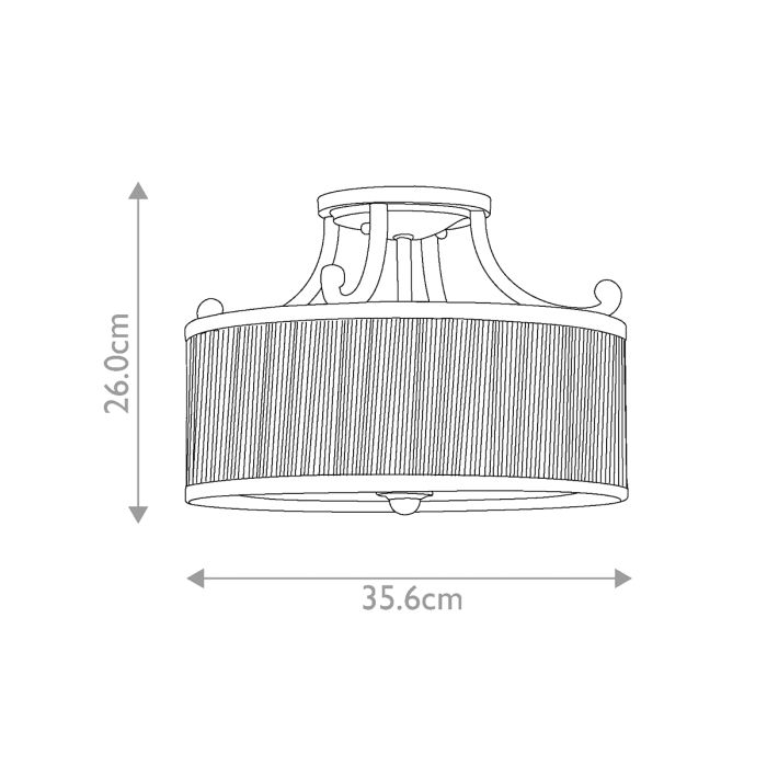 Abbey 3 Light Semi-Flush Light - Silver Sand