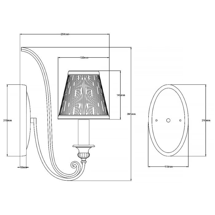Abbey 1 Light Wall Light - Silver Sand