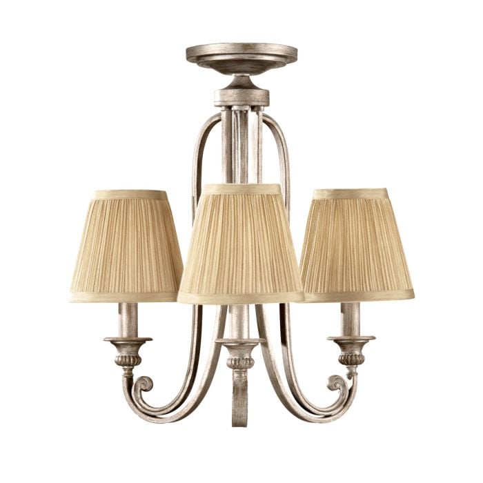 Abbey 3 Light Chandelier - Silver Sand