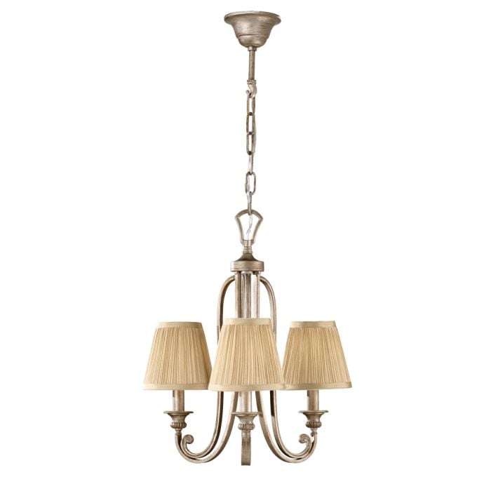 Abbey 3 Light Chandelier - Silver Sand