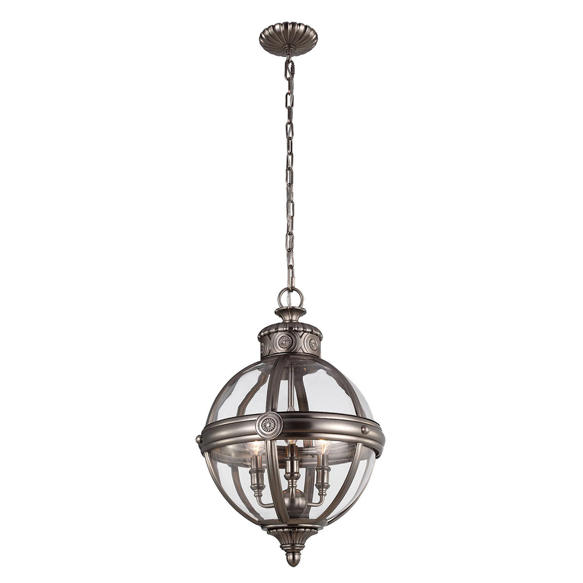 Adams 3 Light Pendant Chandelier – Antique Nickel