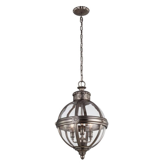 Adams 3 Light Pendant Chandelier - Antique Nickel