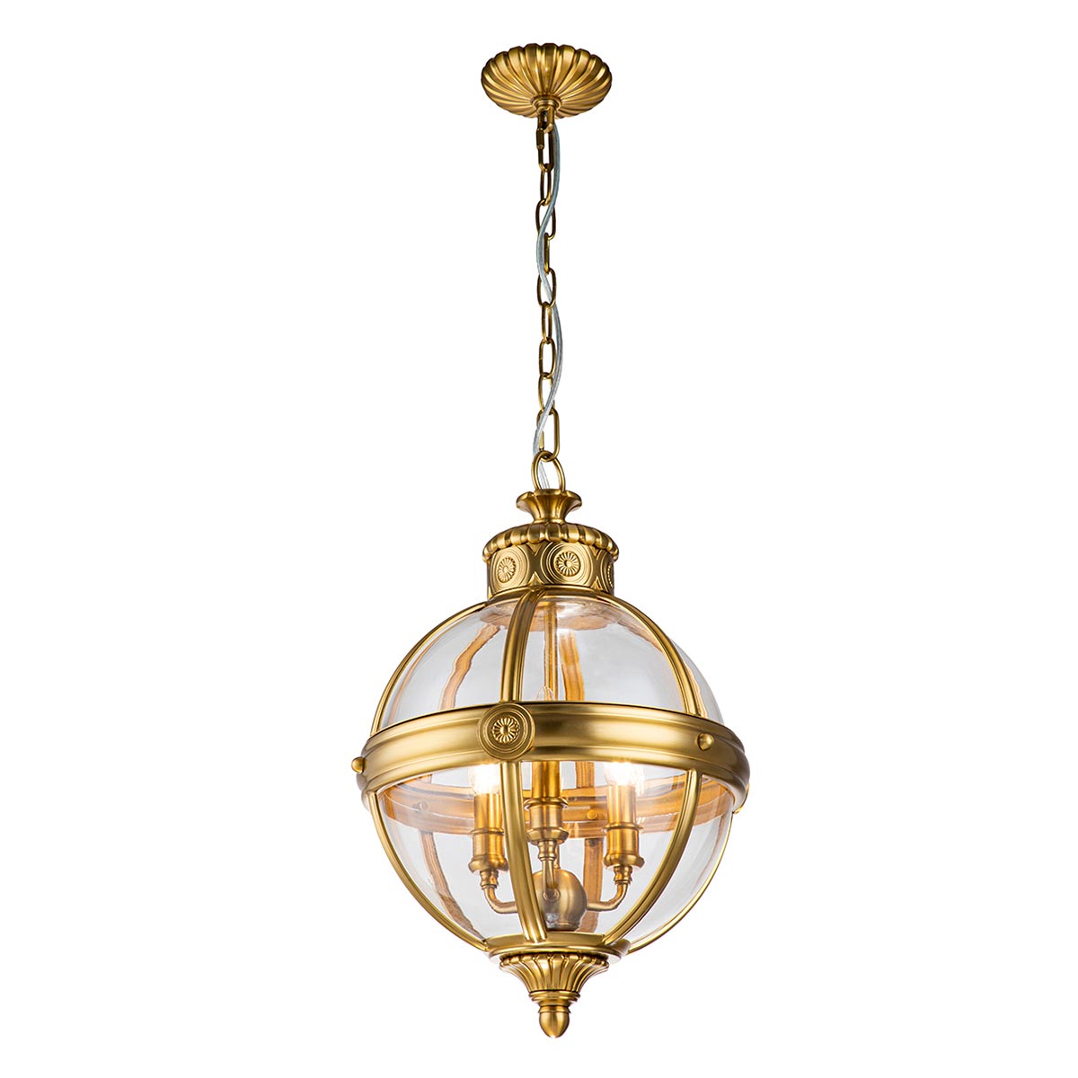 Adams 3 Light Pendant Chandelier – Brushed Brass