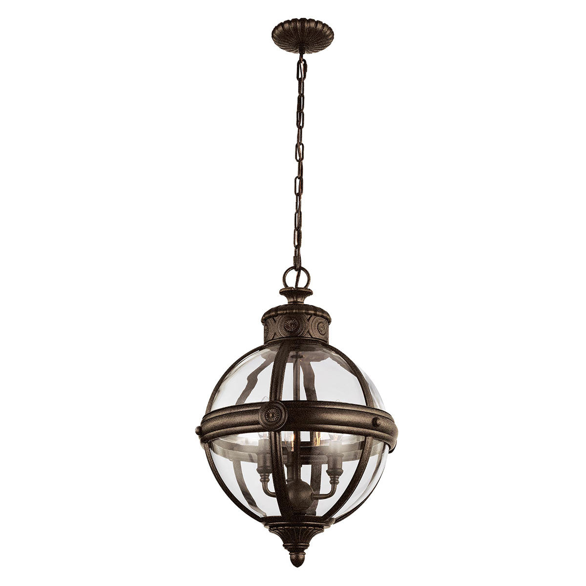 Adams 3 Light Pendant Chandelier – British Bronze