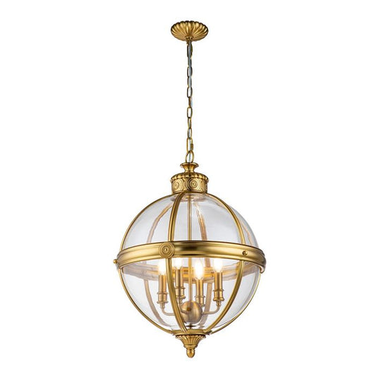 Adams 4 Light Pendant Chandelier - Burnished Brass