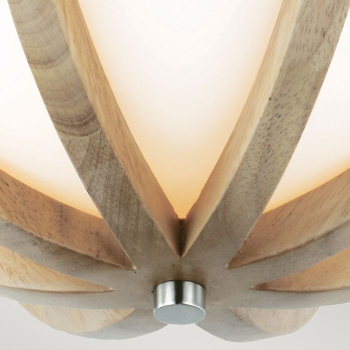 Allier 2 Light Flush - Light Wood / Brushed Steel