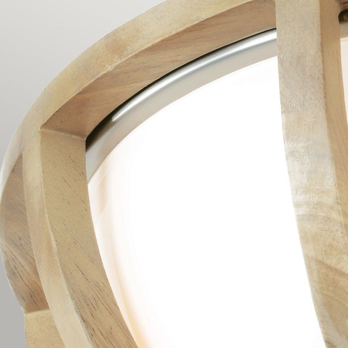 Allier 2 Light Flush - Light Wood / Brushed Steel