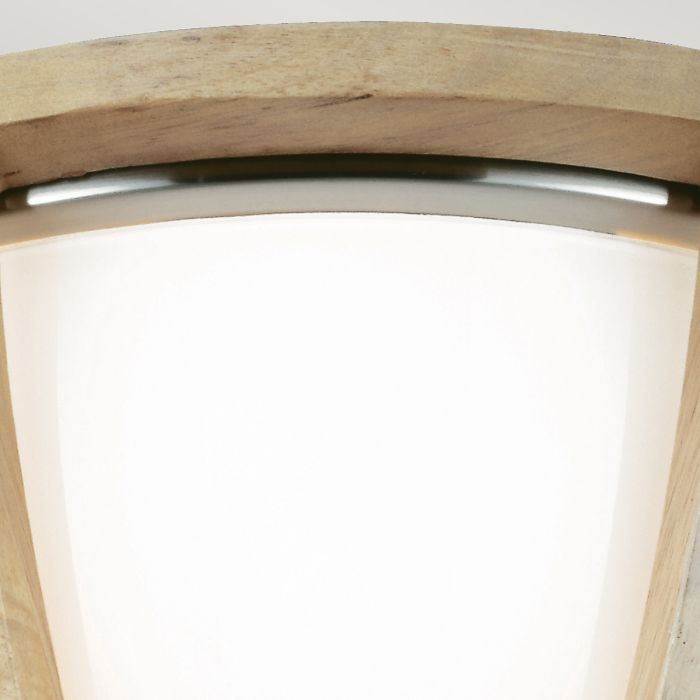 Allier 2 Light Flush - Light Wood / Brushed Steel