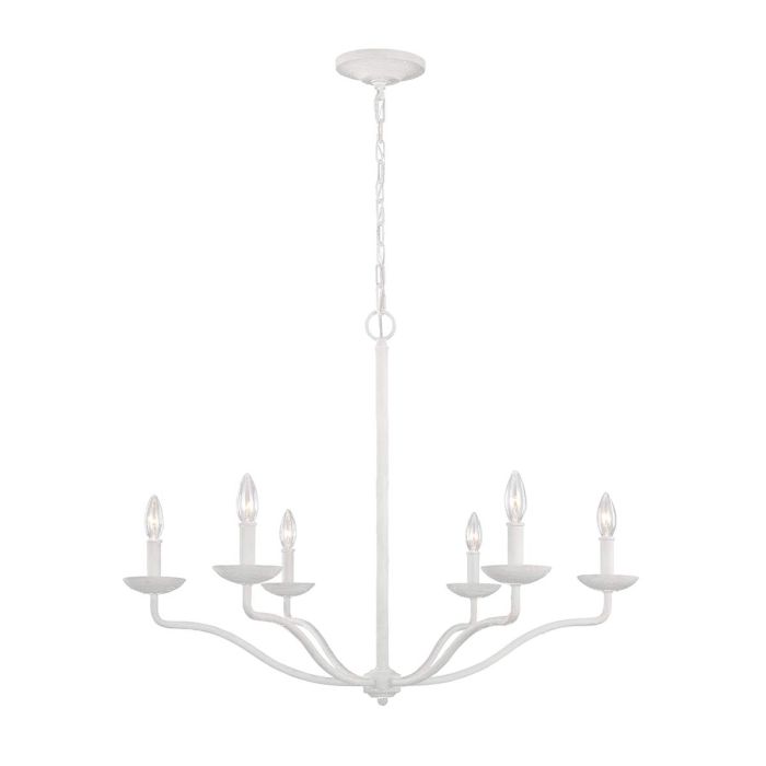 Annie 6 Light Chandelier - Textured Plaster White