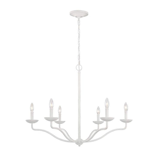 Annie 6 Light Chandelier - Textured Plaster White