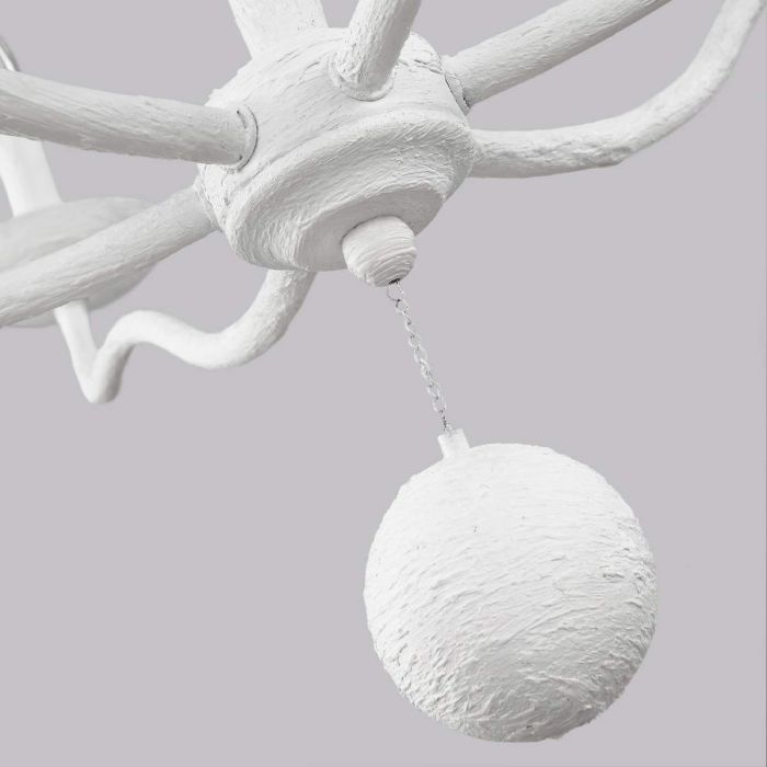 Annie 6 Light Chandelier - Textured Plaster White