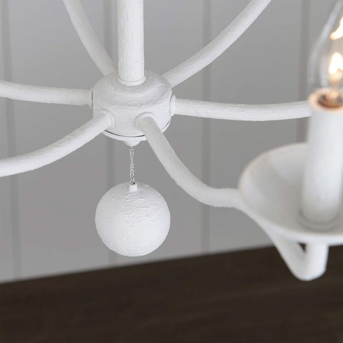 Annie 6 Light Chandelier - Textured Plaster White