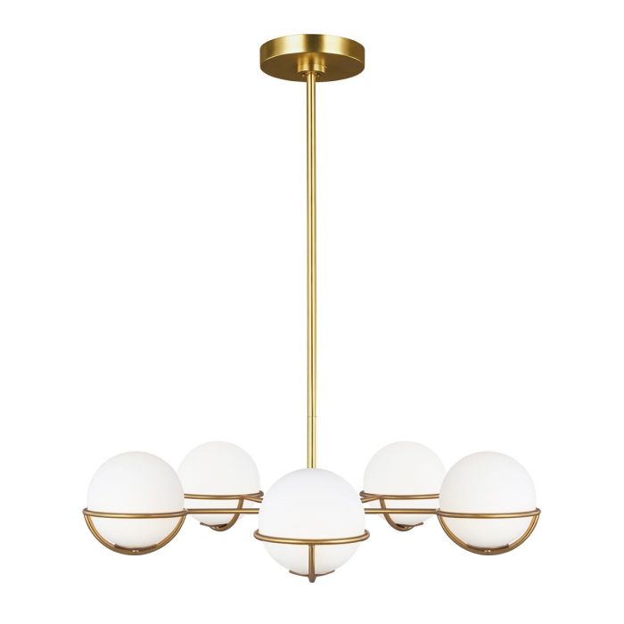 Apollo 5 Light Chandelier - Burnished Brass