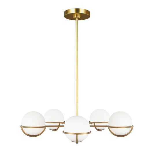 Apollo 5 Light Chandelier - Burnished Brass