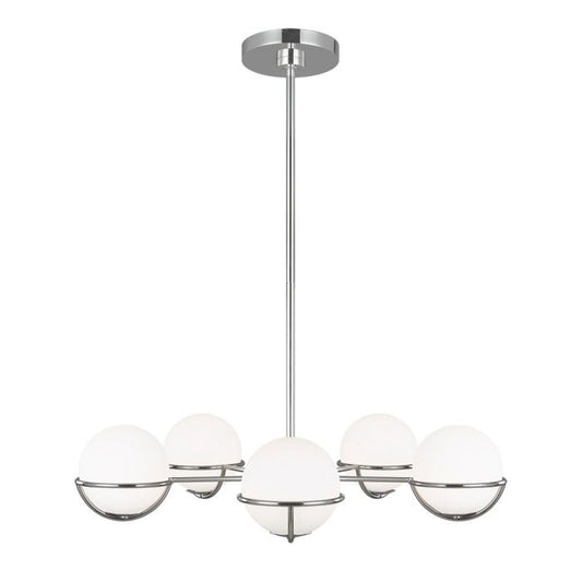 Apollo 5 Light Chandelier - Polished Nickel