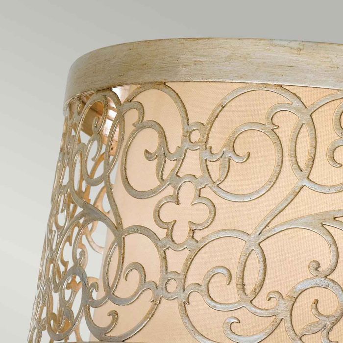 Arabesque 2 Light Flush Light - Silver Leaf Patina