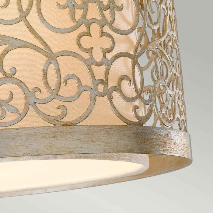 Arabesque 2 Light Flush Light - Silver Leaf Patina
