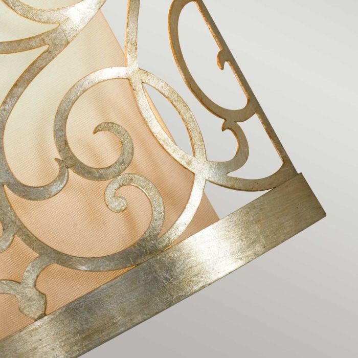 Arabesque 1 Light Wall Light - Silver Leaf Patina