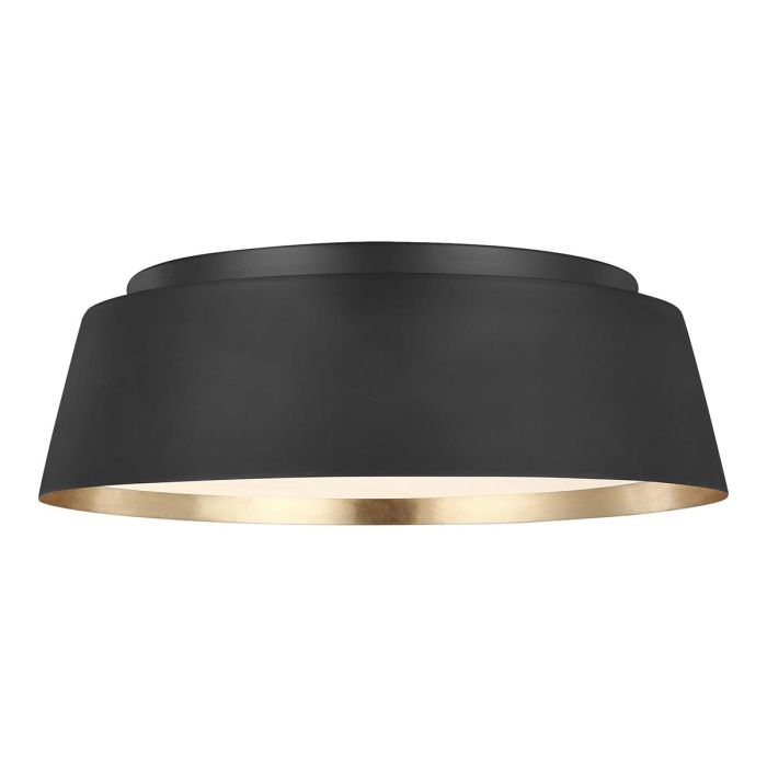 Asher 3 Light Flush Light - Midnight Black & Gold