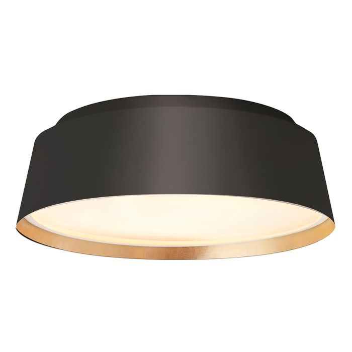 Asher 3 Light Flush Light - Midnight Black & Gold