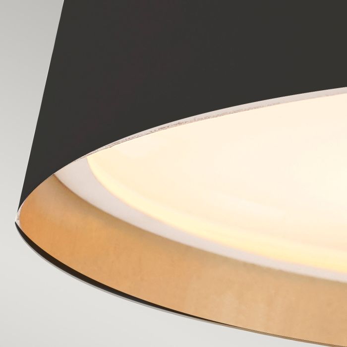 Asher 3 Light Flush Light - Midnight Black & Gold