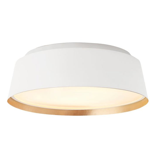 Asher 3 Light Flush Light - Matte White & Gold