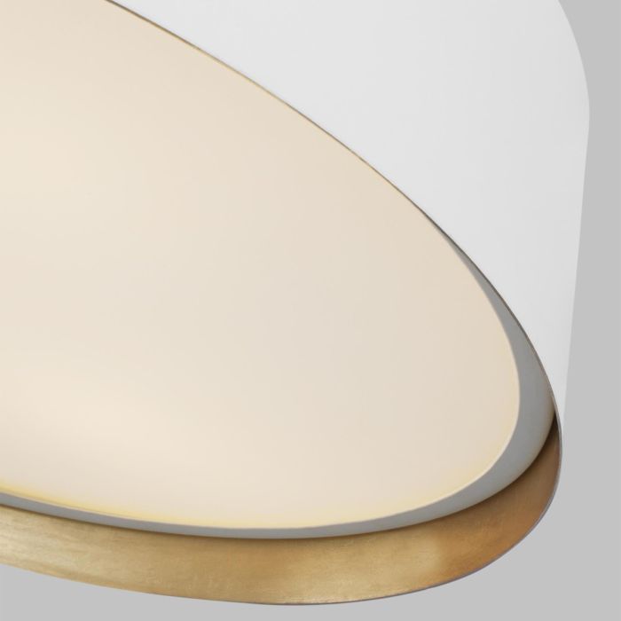 Asher 3 Light Flush Light - Matte White & Gold