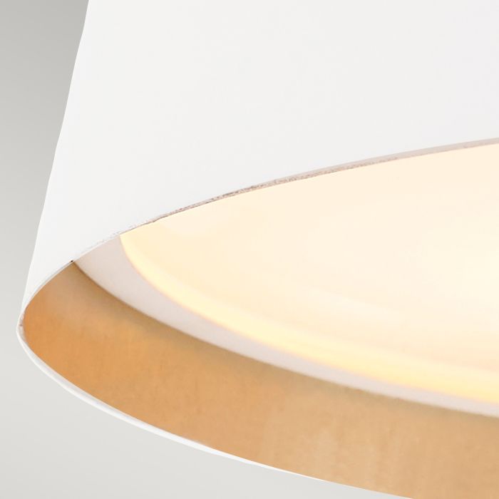 Asher 3 Light Flush Light - Matte White & Gold