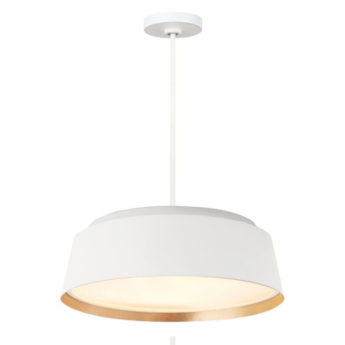 Asher 5 Light Pendant - Matte White & Gold