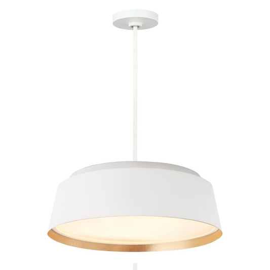 Asher 5 Light Pendant - Matte White & Gold