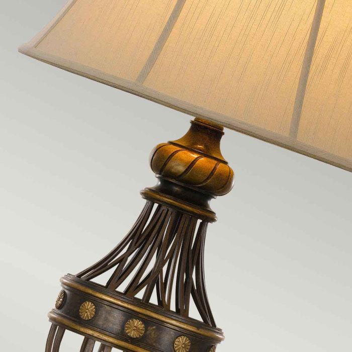 Augustine 1 Light Table Lamp - Antique Brown with Ivory Shade