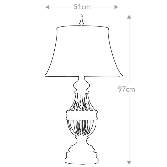 Augustine 1 Light Table Lamp - Antique Brown with Ivory Shade