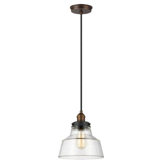 Baskin 1 Light Pendant - Painted Aged Brass / Dark Weathered Zinc