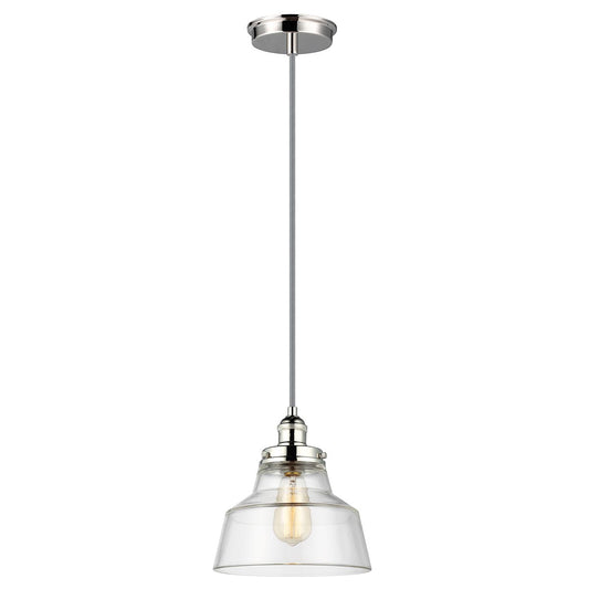 Baskin 1 Light Pendant – Polished Nickel