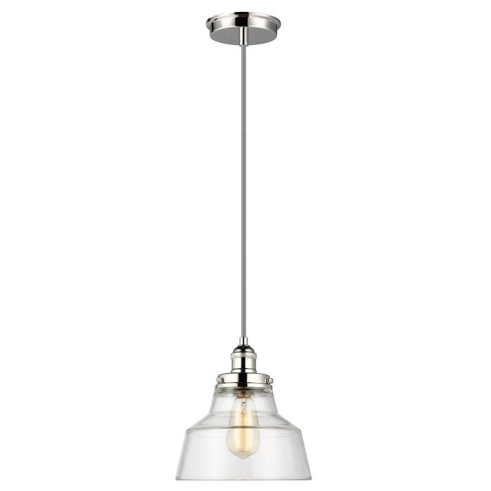 Baskin 1 Light Pendant - Polished Nickel