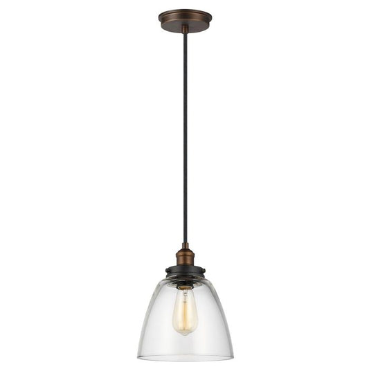 Baskin 1 Light Pendant - Painted Aged Brass / Dark Weathered Zinc