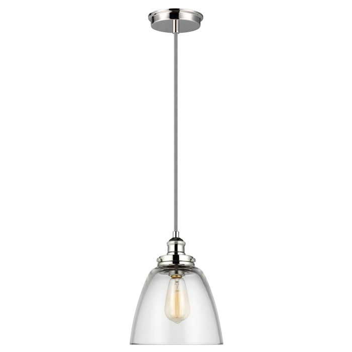Baskin 1 Light Pendant - Polished Nickel