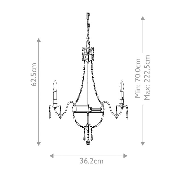 Bellini 4 Light Chandelier - Oxidized Bronze / British Bronze